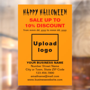 Autocollant Pour Fenêtre Vente d'Halloween d'affaires en couleur orange
