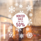 Autocollant Pour Fenêtre Vente d'hiver, flocs de neige gros (Feuille 2)