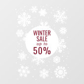Autocollant Pour Fenêtre Vente d'hiver, flocs de neige gros (Feuille)