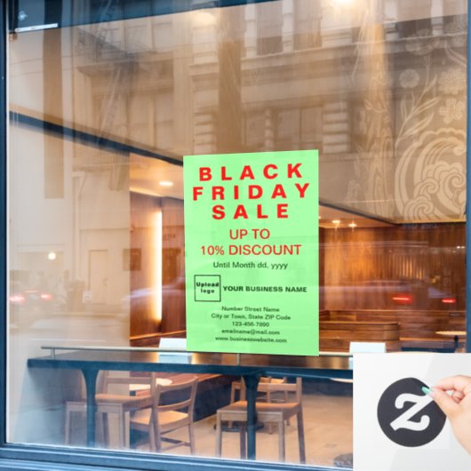 Autocollant Pour Fenêtre Vente du Black Friday Entreprise Vert Clair (Fenêtre de café)
