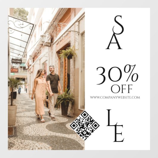 Autocollant Pour Fenêtre Vente en magasin QR Code Entreprise Vente au détai (Feuille)