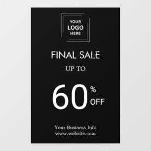 Autocollant Pour Fenêtre Vente finale Magasin d'événements commerciaux no