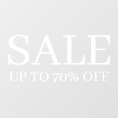 Autocollant Pour Fenêtre Vente magasin | Élégant minimal blanc (Feuille)