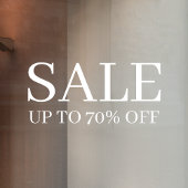 Autocollant Pour Fenêtre Vente magasin | Élégant minimal blanc