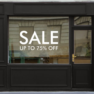 Autocollant Pour Fenêtre Vente magasin   Réductions commerciales minimalist