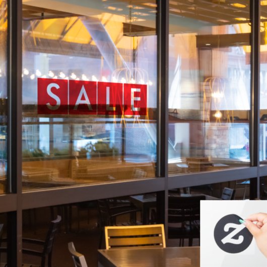 Autocollant Pour Fenêtre Ventes de boîtes rouges (Fenêtre du restaurant)