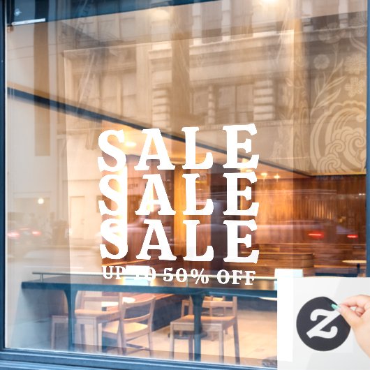 Autocollant Pour Fenêtre Ventes de typographie en gras  (Fenêtre de café)