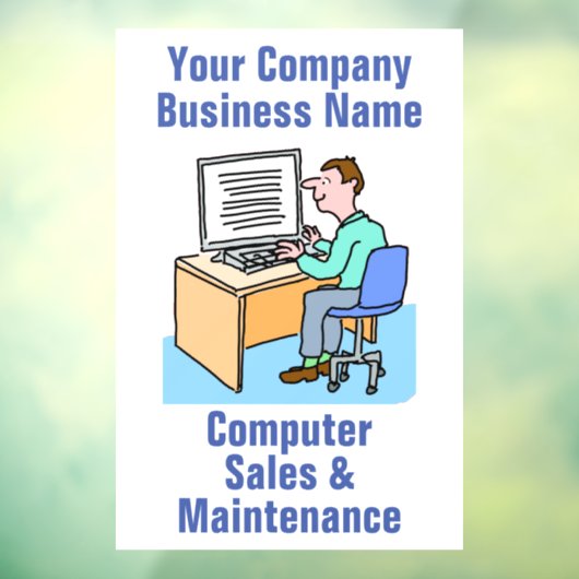 Autocollant Pour Fenêtre Ventes et services informatiques (Feuille 3)