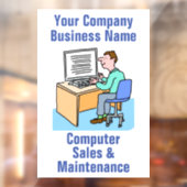 Autocollant Pour Fenêtre Ventes et services informatiques (Feuille 2)