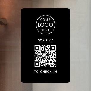 Autocollant Pour Fenêtre Vérification par code QR Logo d'entreprise noir