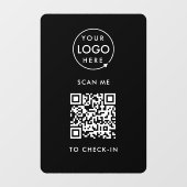 Autocollant Pour Fenêtre Vérification par code QR | Logo d'entreprise noir  (Feuille)
