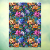 Autocollant Pour Fenêtre Verre tendu Floral sans couture Motif Clouage de f (Feuille 3)