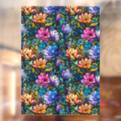 Autocollant Pour Fenêtre Verre tendu Floral sans couture Motif Clouage de f (Feuille 2)