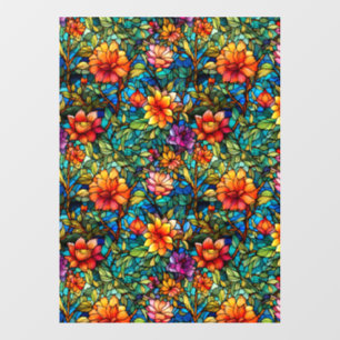 Autocollant Pour Fenêtre Verre tendu Floral sans couture Motif Clouage de f