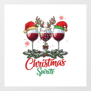 Autocollant Pour Fenêtre Verres à vin Esprits de Noël Renne Andouillers Pi