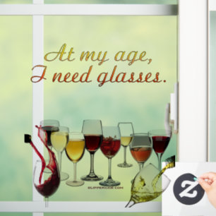 Autocollant Pour Fenêtre Verres de SlipperyJoe Verres de raisins fermentés 