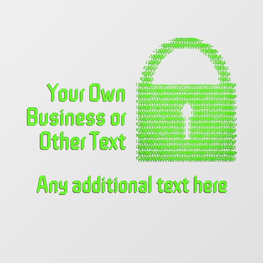 Autocollant Pour Fenêtre Verrou numérique sécurisé en code machine commerci (Feuille)