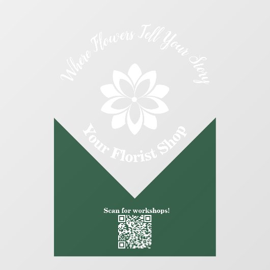 Autocollant Pour Fenêtre 🌸 Vert & Blanc Florisant, Clé Personnalisé Vinyle (Feuille)