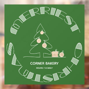 Autocollant Pour Fenêtre Vert de Noël le plus joyeux