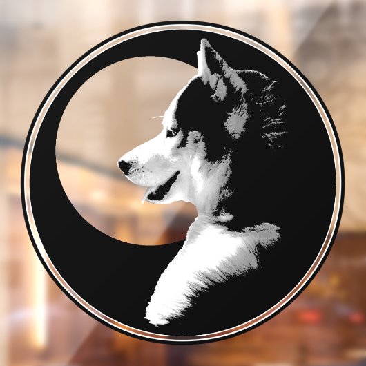 Autocollant Pour Fenêtre Vêtement de chien Husky Décal Husky Chien Chien Ch (Feuille 2)