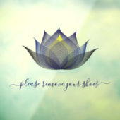 Autocollant Pour Fenêtre Veuillez Enlever Vos Chaussures Lotus Flower Yoga  (Feuille 3)