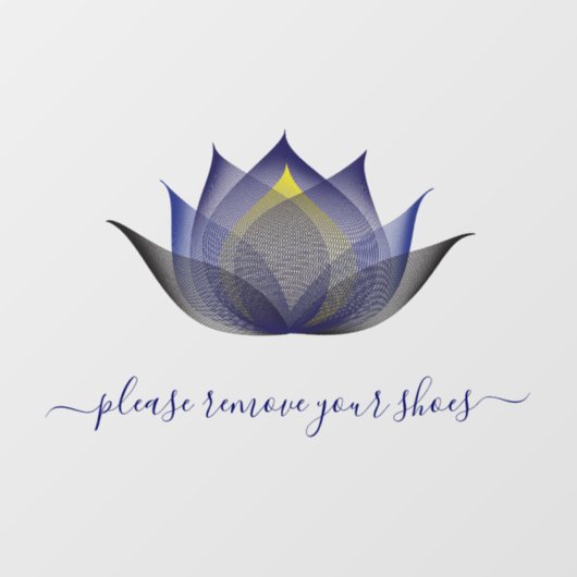 Autocollant Pour Fenêtre Veuillez Enlever Vos Chaussures Lotus Flower Yoga  (Feuille)
