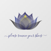 Autocollant Pour Fenêtre Veuillez Supprimer Vos Chaussures Lotus Flower Yog (Feuille)