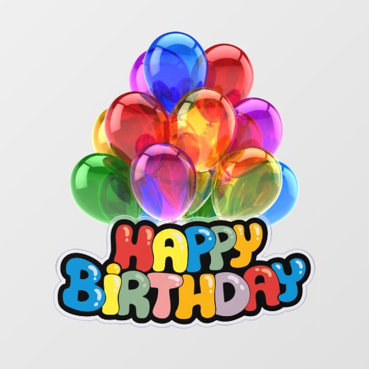 Autocollant Pour Fenêtre Vibrant Balloon Joyeux Anniversaire Clôture de fen (Feuille)