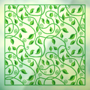 Autocollant Pour Fenêtre Vigne verte feuilles et tendrils Fenêtre Clôture