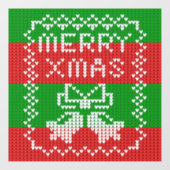 Autocollant Pour Fenêtre Vilain pull motif sonnettes Joyeux fils Xmas (Feuille)