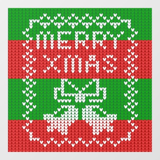 Autocollant Pour Fenêtre Vilain pull motif sonnettes Joyeux fils Xmas (Feuille)