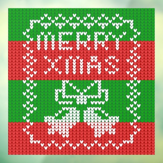 Autocollant Pour Fenêtre Vilain pull motif sonnettes Joyeux fils Xmas (Feuille 3)
