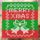 Autocollant Pour Fenêtre Vilain pull motif sonnettes Joyeux fils Xmas (Feuille 2)