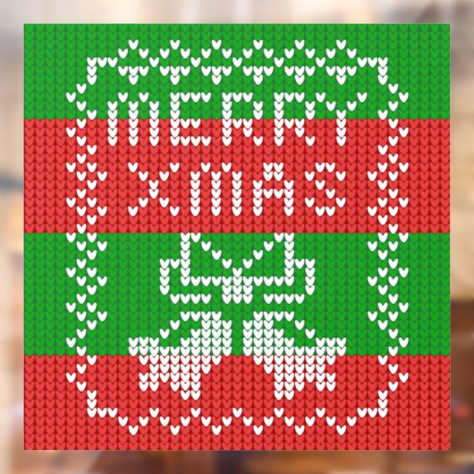 Autocollant Pour Fenêtre Vilain pull motif sonnettes Joyeux fils Xmas (Feuille 2)