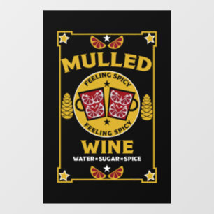 Autocollant Pour Fenêtre Vin rouge de Noël