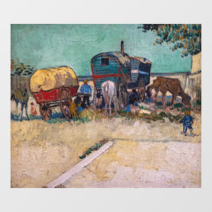 Autocollant Pour Fenêtre Vincent van Gogh - Caravanes, campement de gitans