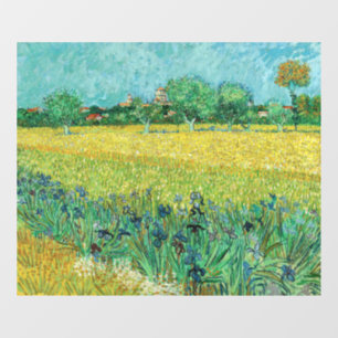 Autocollant Pour Fenêtre Vincent van Gogh - Champ aux iris près d'Arles