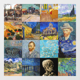 Autocollant Pour Fenêtre Vincent van Gogh - chefs-d'oeuvre Mosaic Patchwork