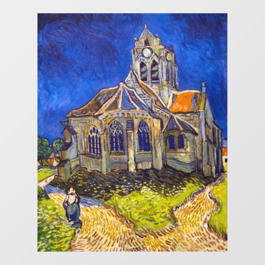 Autocollant Pour Fenêtre Vincent van Gogh - L'église d'Auvers (Feuille)