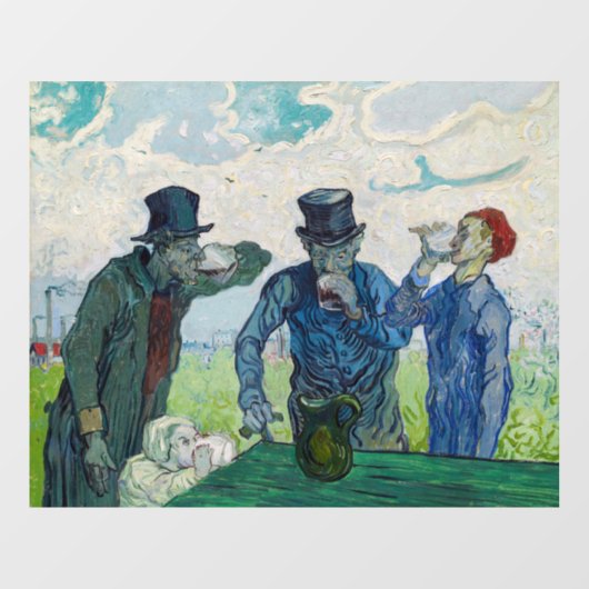 Autocollant Pour Fenêtre Vincent van Gogh - Les buveurs, après Daumier (Feuille)