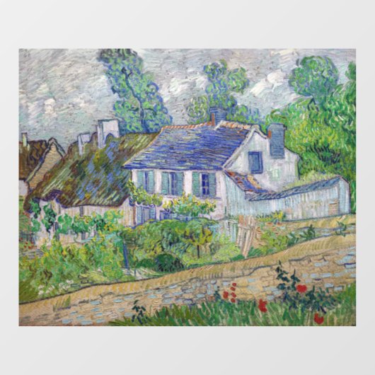 Autocollant Pour Fenêtre Vincent van Gogh - Maisons à Auvers (Feuille)