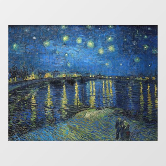 Autocollant Pour Fenêtre Vincent van Gogh - Nuit étoilée sur le Rhône (Feuille)
