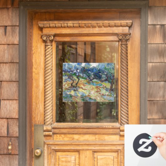 Autocollant Pour Fenêtre Vincent van Gogh - Oliviers : Ciel bleu vif (Porte d'accueil)
