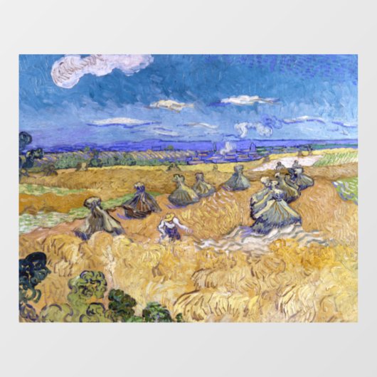 Autocollant Pour Fenêtre Vincent van Gogh - Pile de blé avec les lecteurs (Feuille)