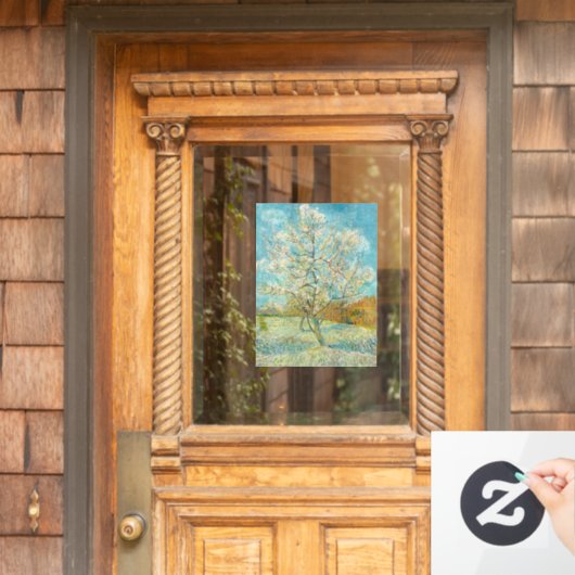 Autocollant Pour Fenêtre Vincent van Gogh - Poche rose en fleurs (Porte d'accueil)