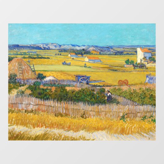 Autocollant Pour Fenêtre Vincent van Gogh - Récolte à La Crau (Feuille)