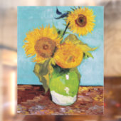 Autocollant Pour Fenêtre Vincent Van Gogh - Trois tournesols dans un vase (Feuille 2)