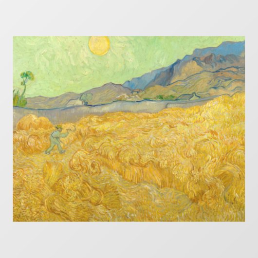 Autocollant Pour Fenêtre Vincent van Gogh - Wheatfield avec une Faucheuse (Feuille)