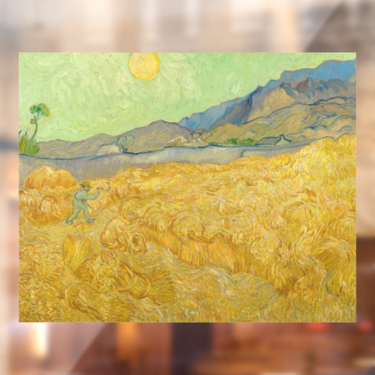 Autocollant Pour Fenêtre Vincent van Gogh - Wheatfield avec une Faucheuse (Feuille 2)