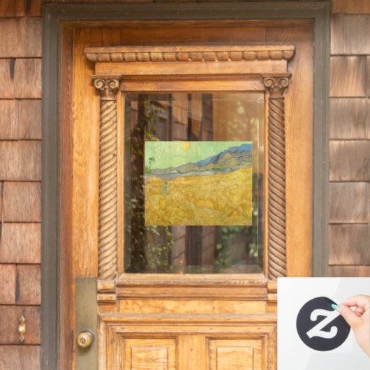 Autocollant Pour Fenêtre Vincent van Gogh - Wheatfield avec une Faucheuse (Porte d'accueil)